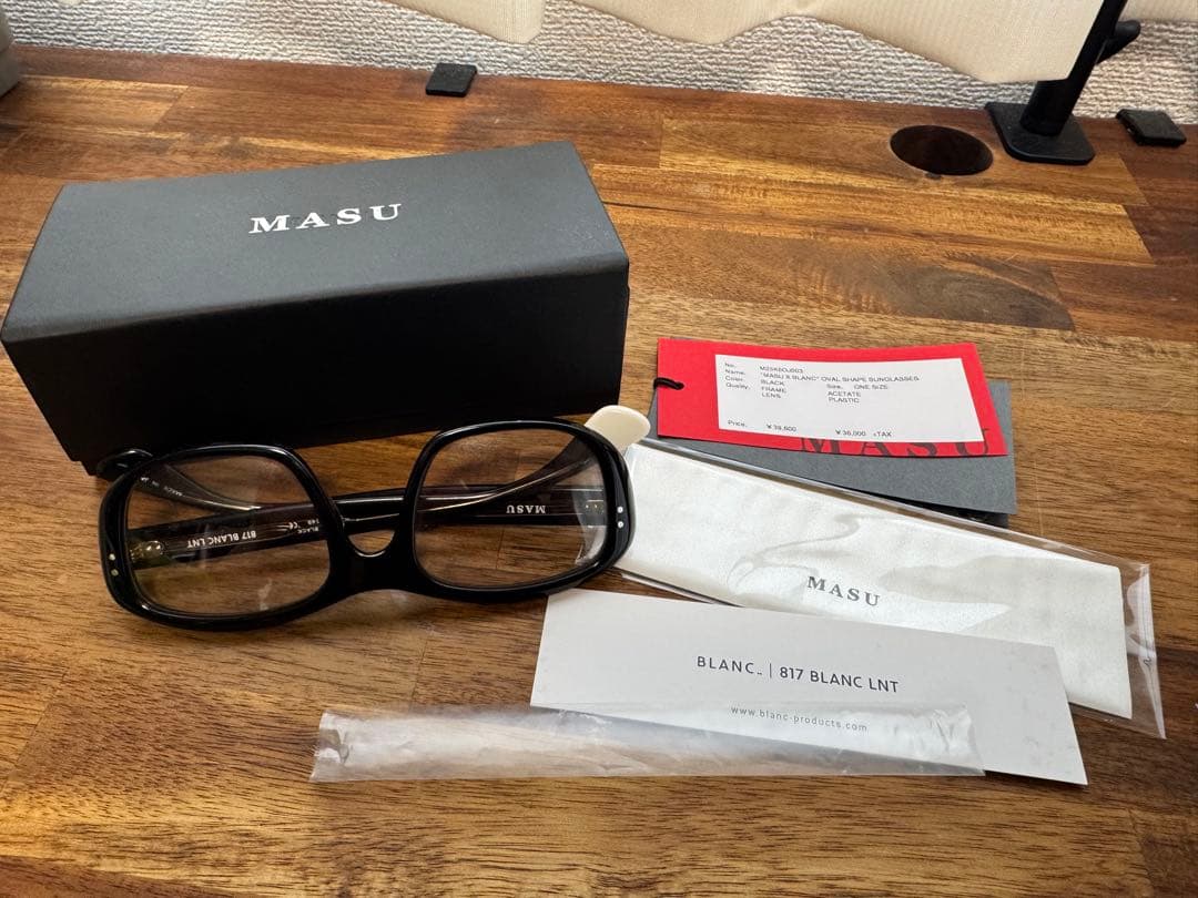 小物 MASU X BLANC OVAL SHAPE SUNGLASSES / BLK