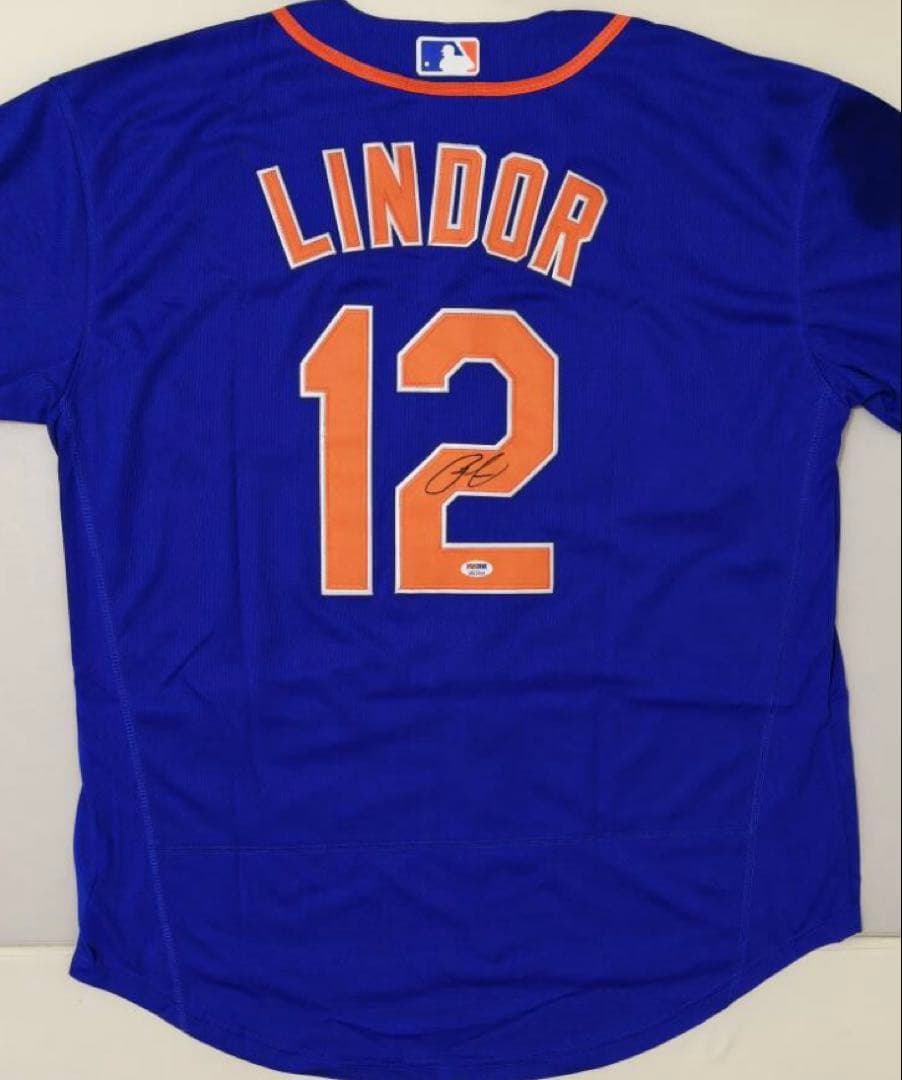 【2月SALE】MLB リンドーア選手直筆サイン入りユニホーム　メッツ