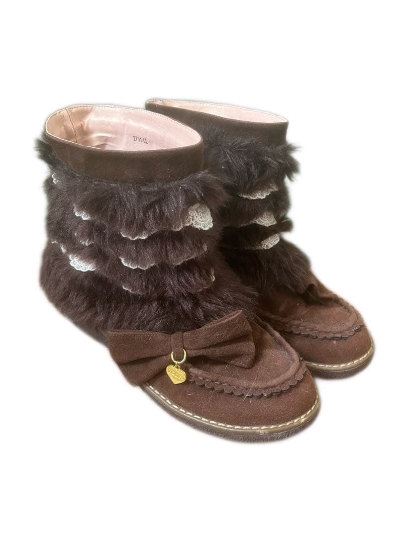 LIZLISA リズリサ ブーツ ファー フリル リボン 当時物 平成 姫カジ