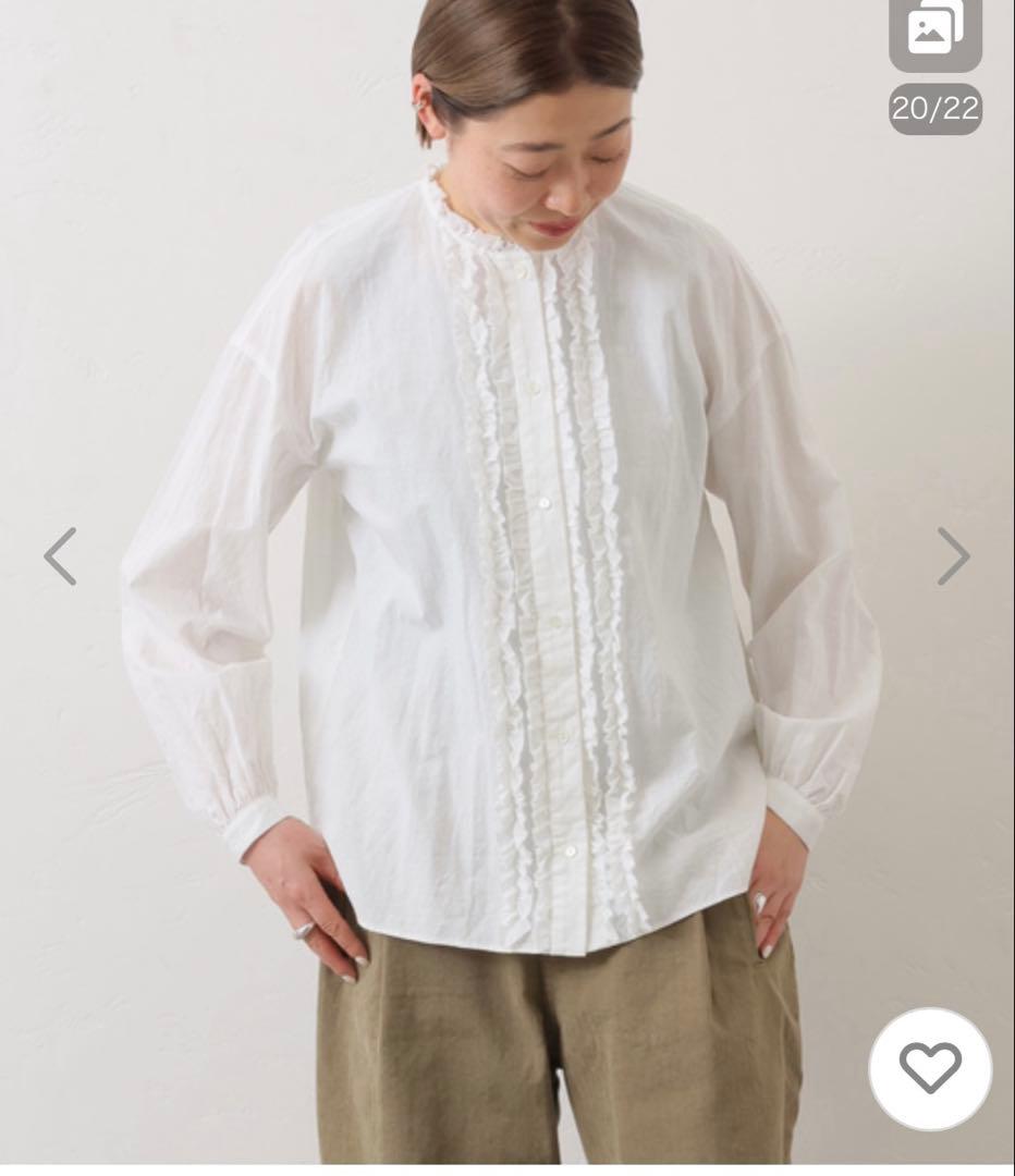 ワッシャーフリルブラウス　白　即完売　予約購入　ジャーナルスタンダードラックス