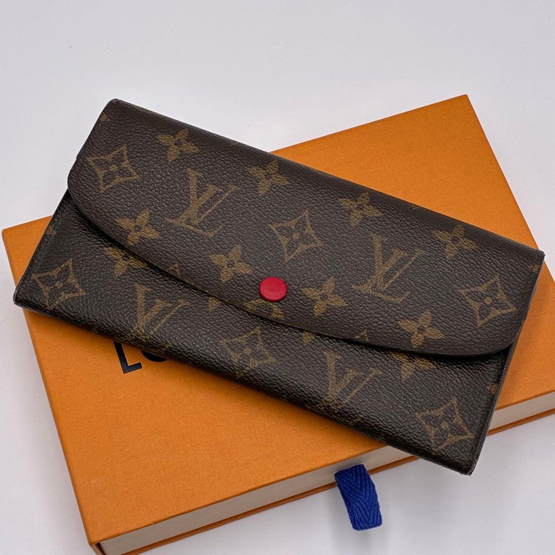 ルイヴィトン　ポルトフォイユエミリー　モノグラム 長財布　レッド