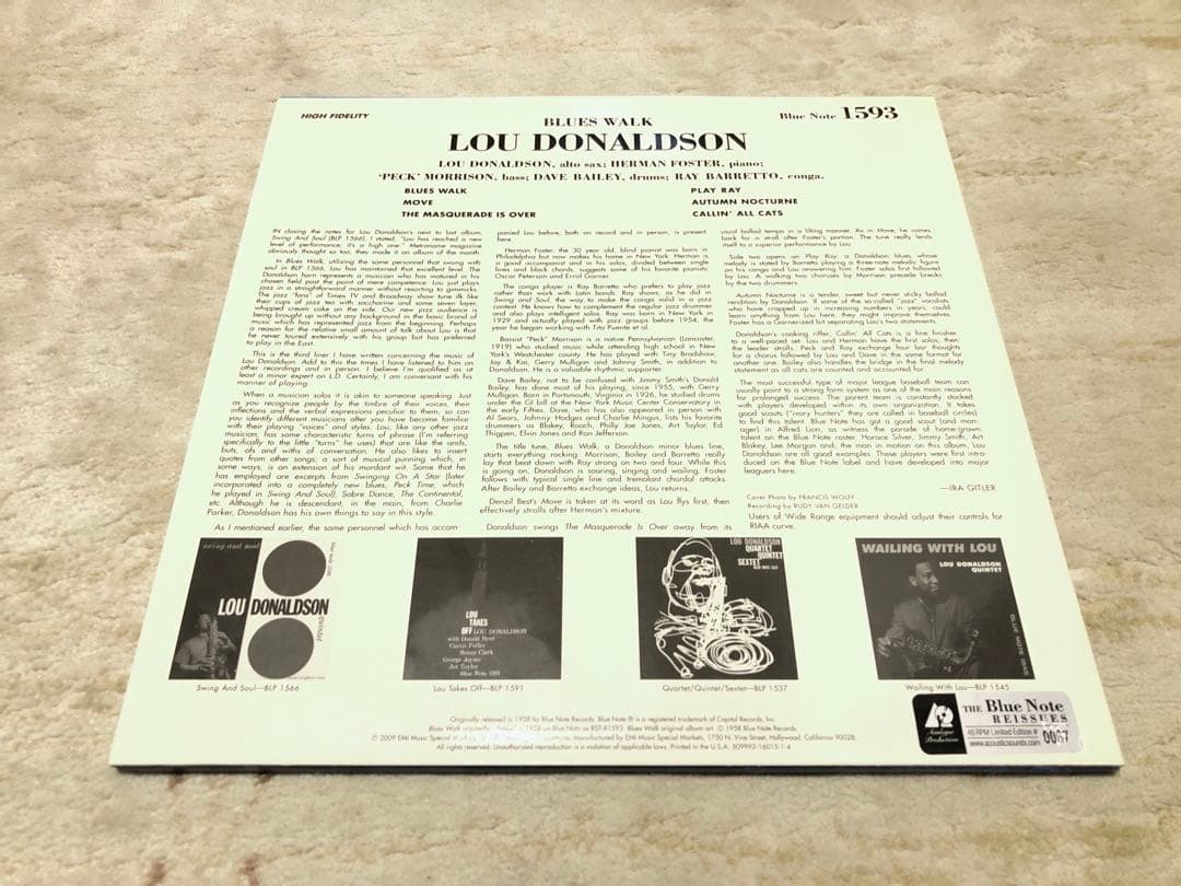 Lou Donaldson Blues Walk 45rpm 2LP 高音質