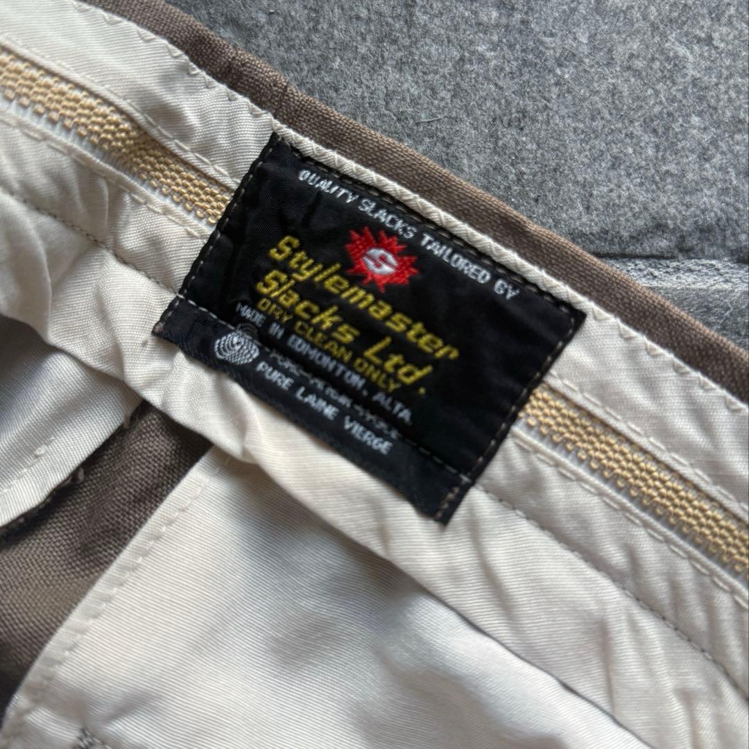 70s 80s ワイドストレート スラックス \"ベージュ\" W34/L30