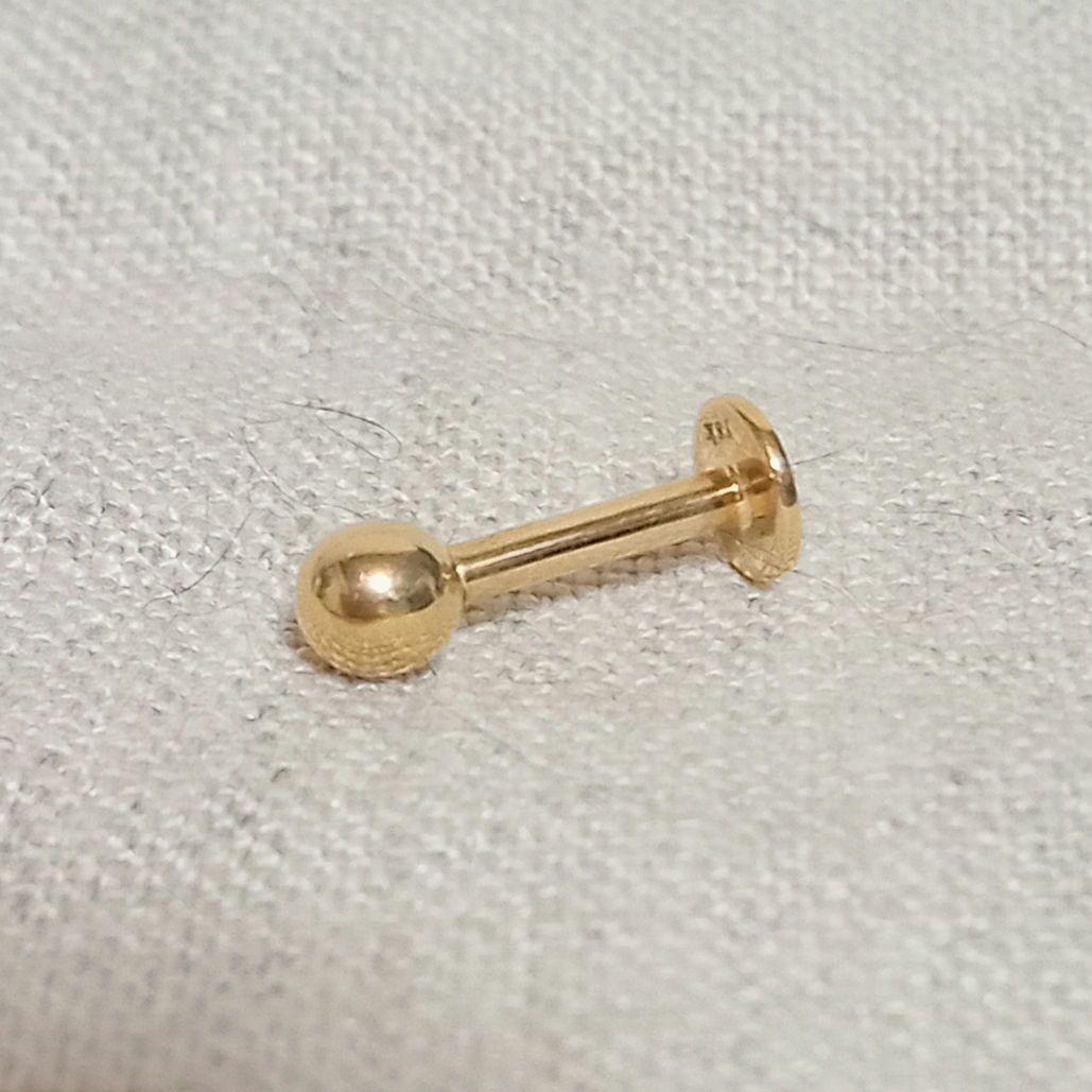 18金(K18)　ラブレット(ボディピアス)　14G　4mmボール　ポスト8mm