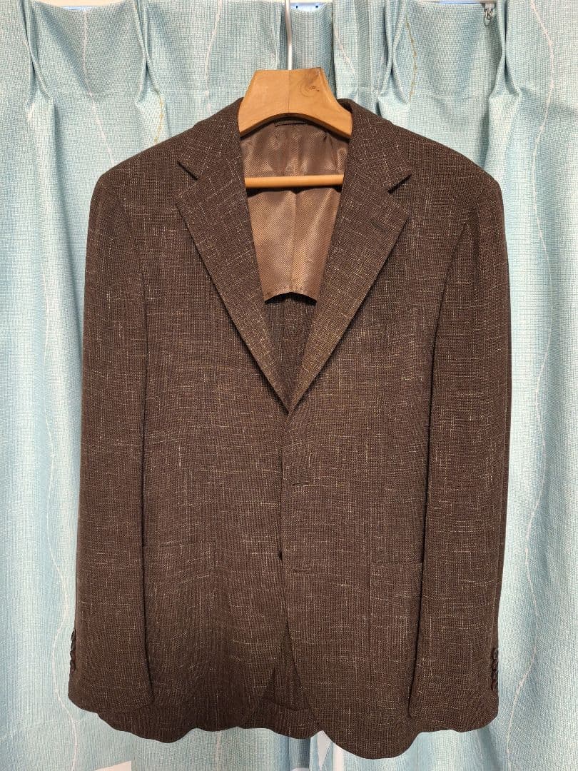 BEAMS F Loro Piana 3ミックスジャケット ブラウン サイズ50
