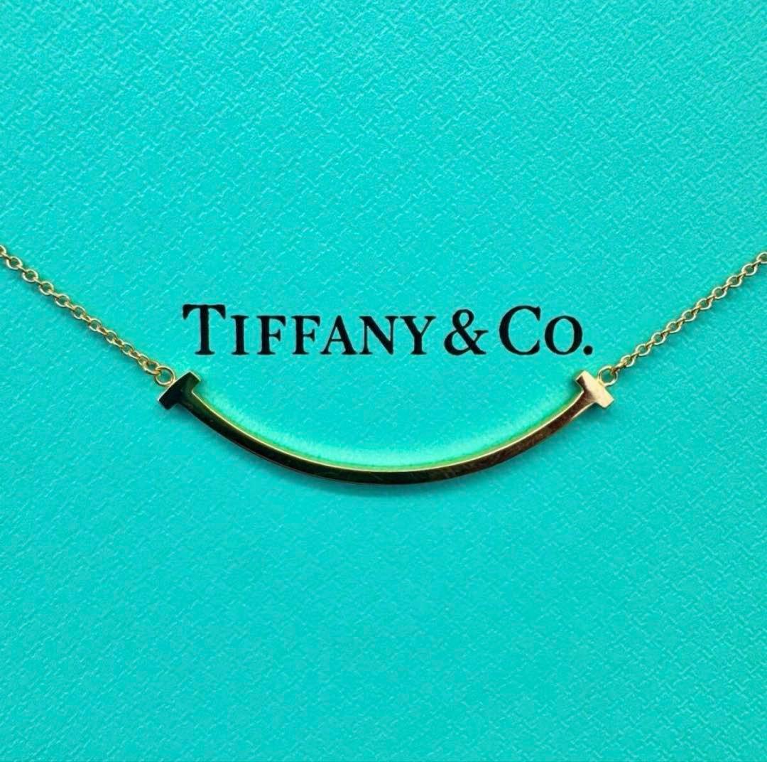 【超美品】Tiffany&Co. ティファニー　ネックレス Tスマイル スモール