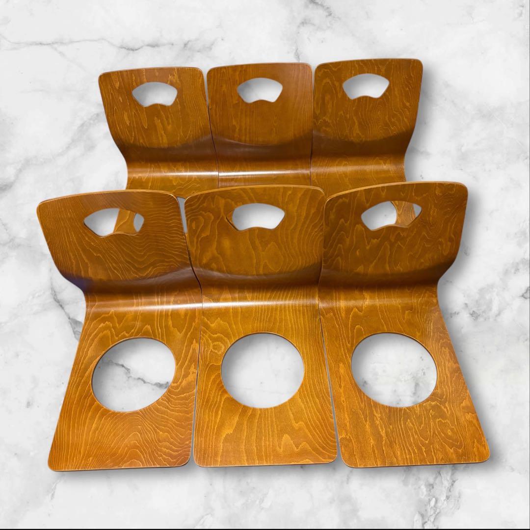 【6脚セット】　和座椅子 曲木椅子　木製 旅館 イス