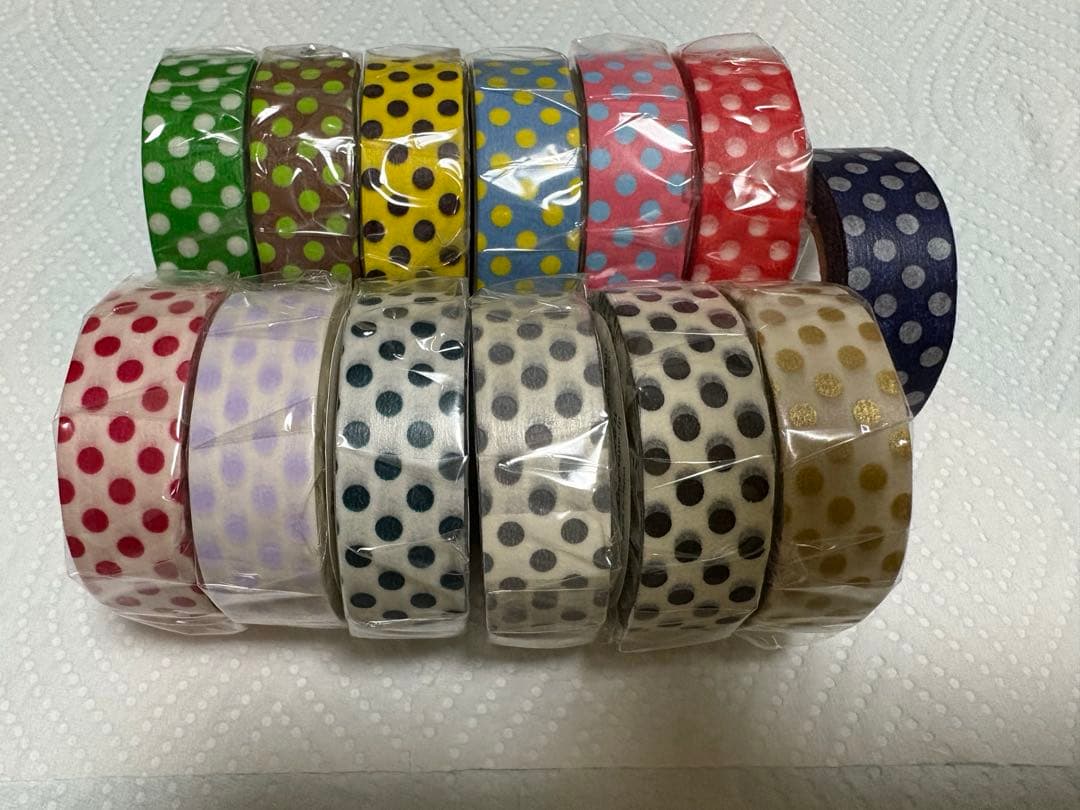 カモ井mt マスキングテープ ドット柄10ｍ巻き未開封１２個＋中古１個☆廃盤含む
