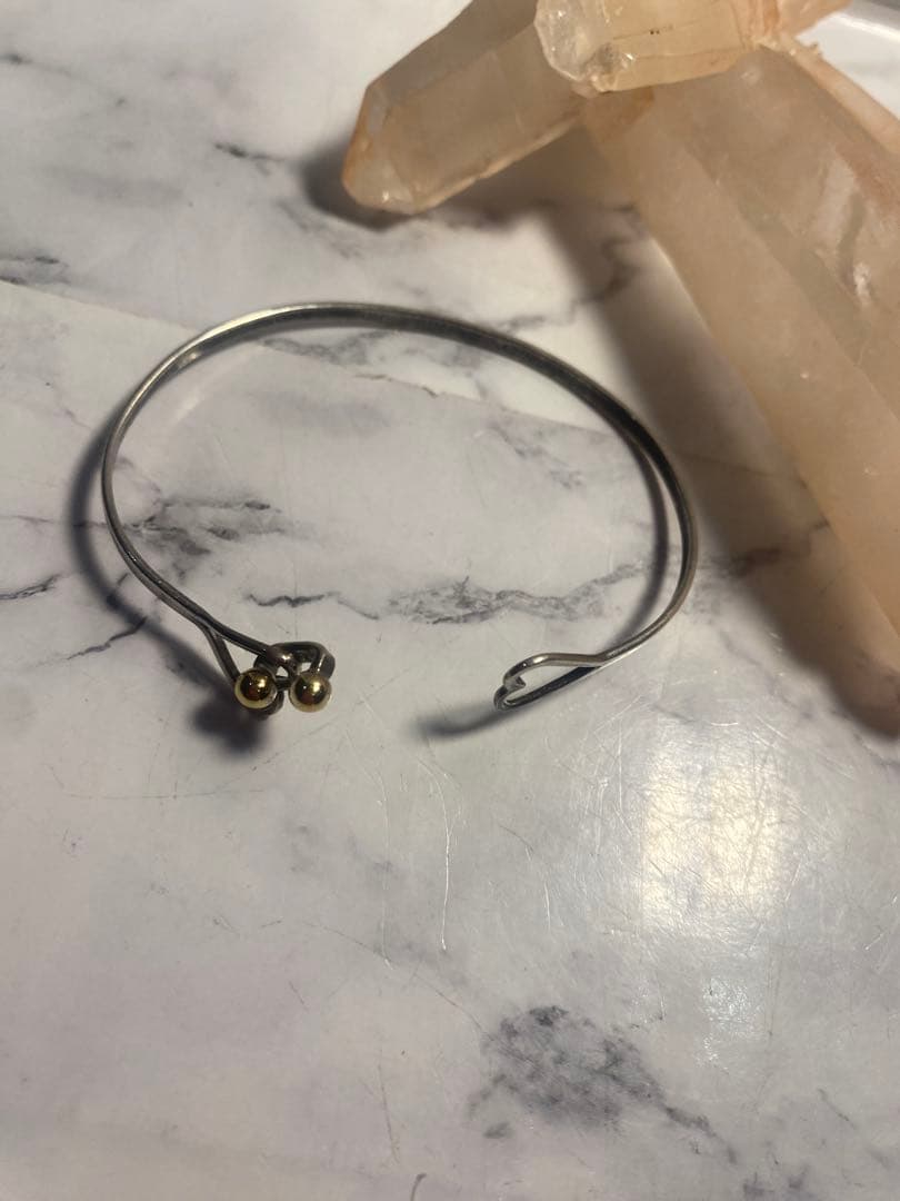 良品 Tiffany&Co.ティファニーフックアンドアイ 925K14バングル