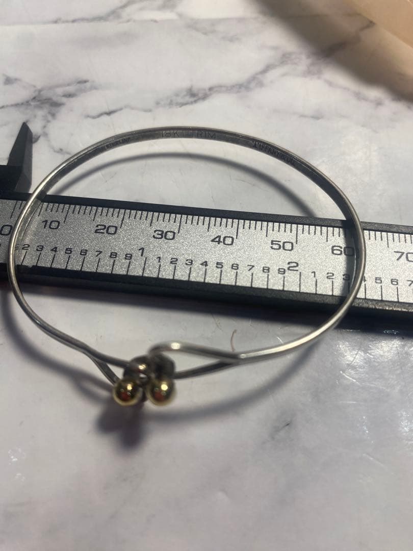 良品 Tiffany&Co.ティファニーフックアンドアイ 925K14バングル