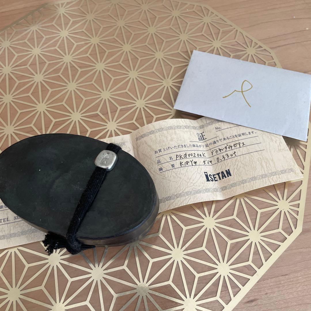 ロウジェ　片耳ピアス　k18ygブラウンダイヤモンド0.33ct