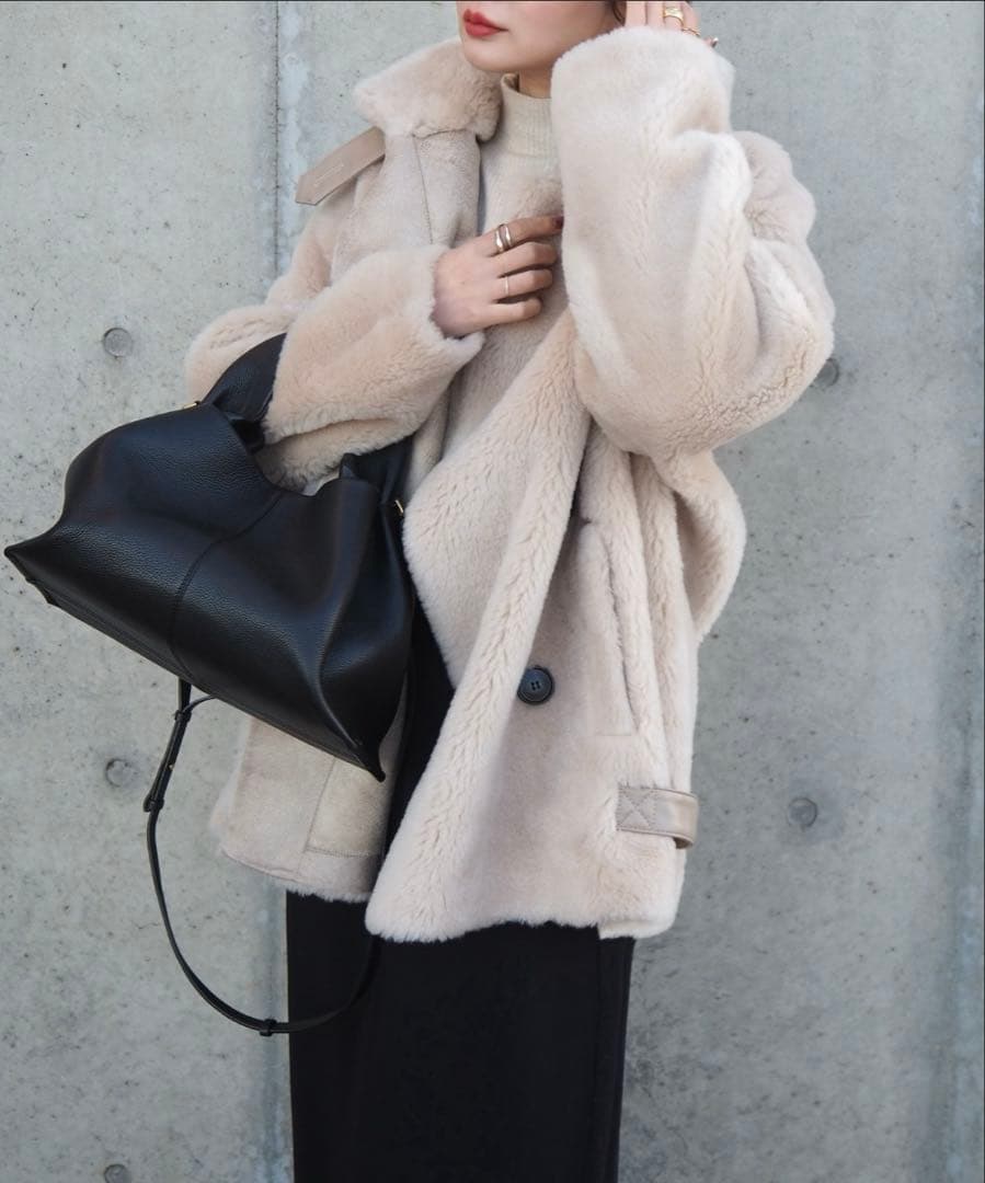 LAULEN B3 boa jacket /スタンドカラーファーミドルジャケット