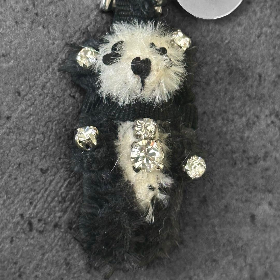 アクセサリー PRADA Mohair Panda Crystal Charm Strap