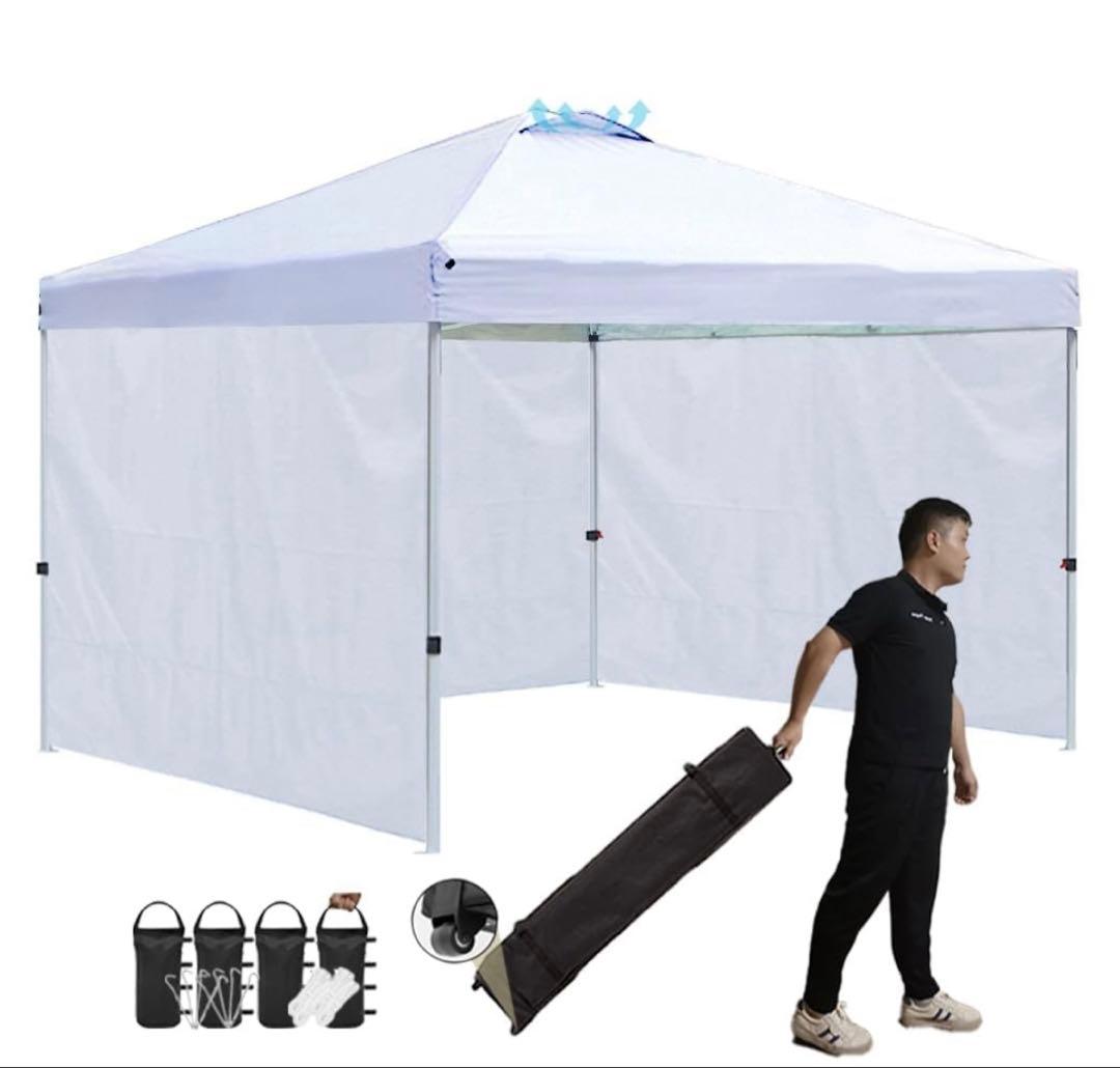 タープテント ワンタッチ サイドシート3枚付き 3m/2.5m 3段階調節 ❣️