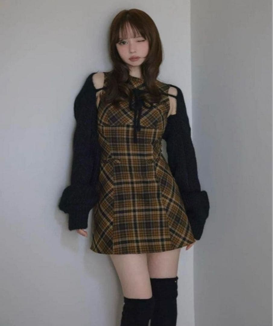 ワンピース Mini check set mini dress