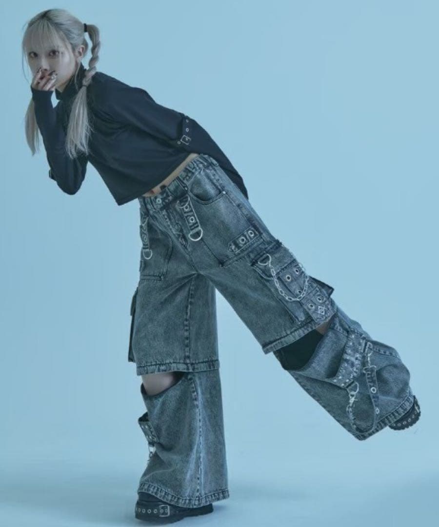 REFLEM レフレム 2way ワイドデニムカーゴパンツ