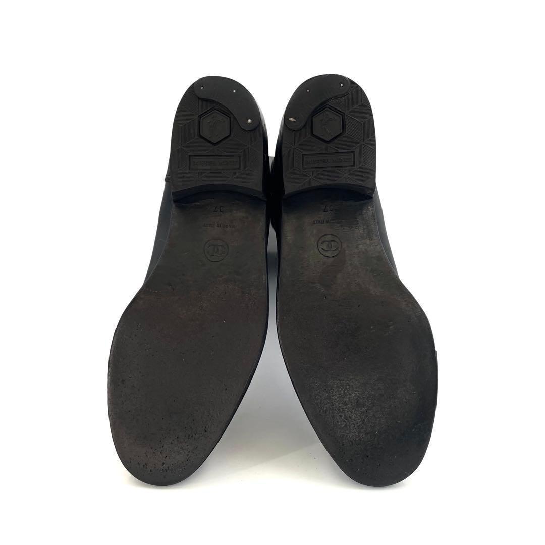 《超美品》シャネル ロングブーツ キルティング マトラッセ レザー 黒系 37