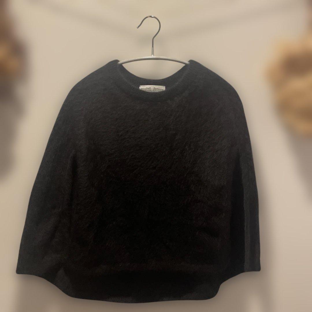 BEARDSLEY ファーニットポンチョ　ブラック