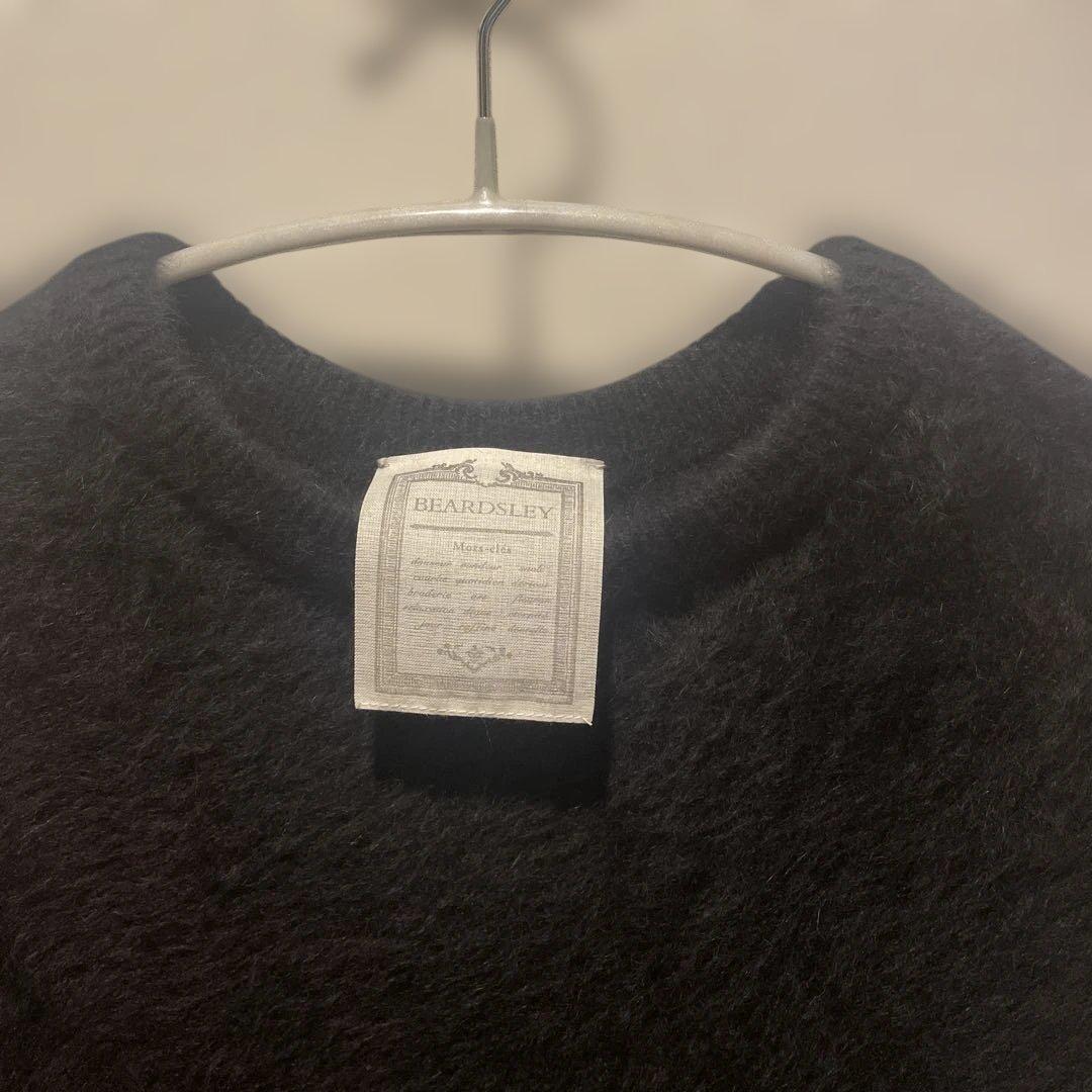 BEARDSLEY ファーニットポンチョ　ブラック