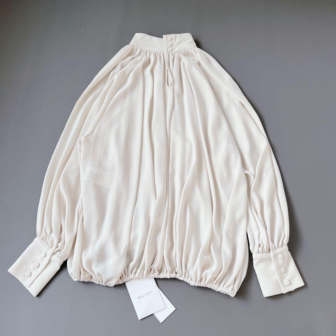 タグ付き✨BEIGE，RHYL ジョーゼット　スタンドカラー　ブラウス