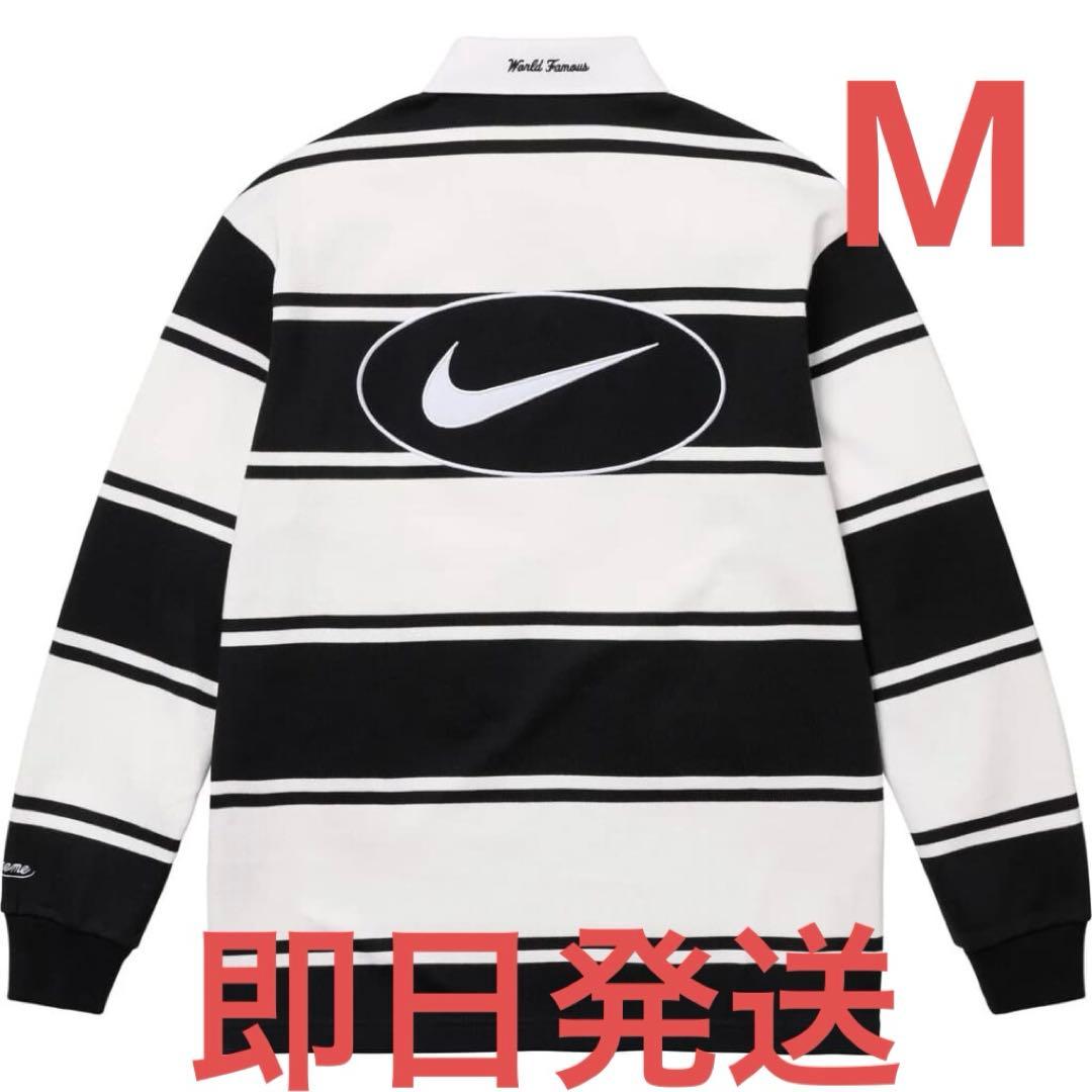 【新品未使用】Supreme Nike Stripe Rugby Black M