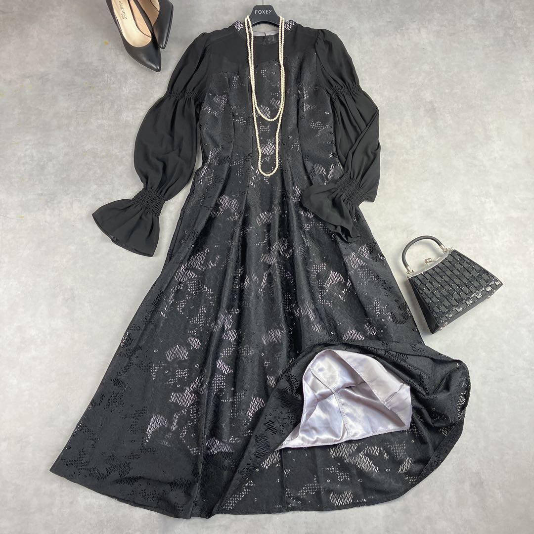 niana アシンメトリーレース切替ロングドレス 結婚式 お呼ばれ パーティ