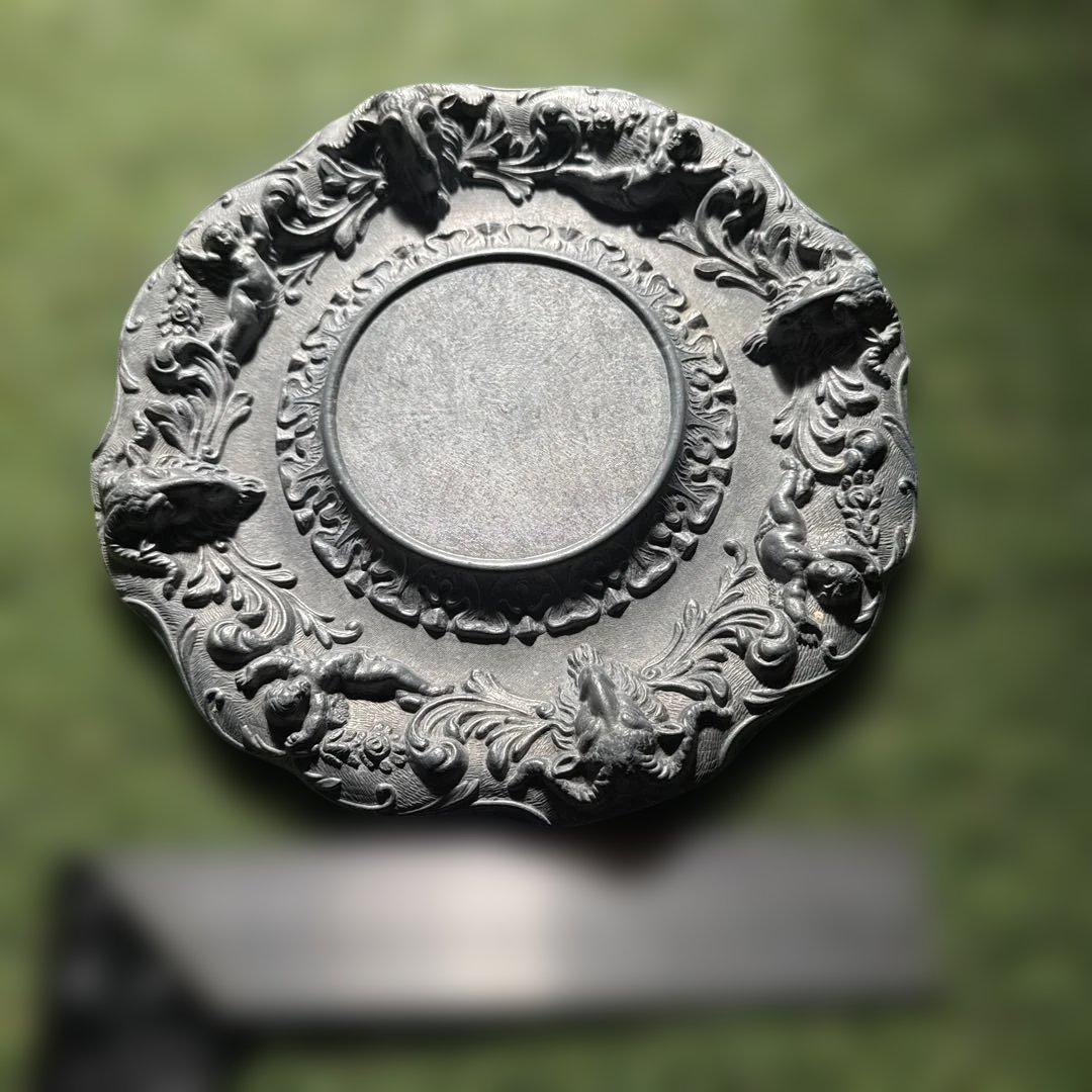 う*ー様 ヴィンテージイタリアンゴシックピュータープレート　天使と悪魔