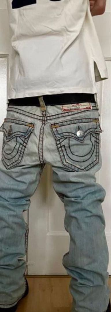 希少‼️黒ステッチTrue Religion super t 極太ステッチ y2k