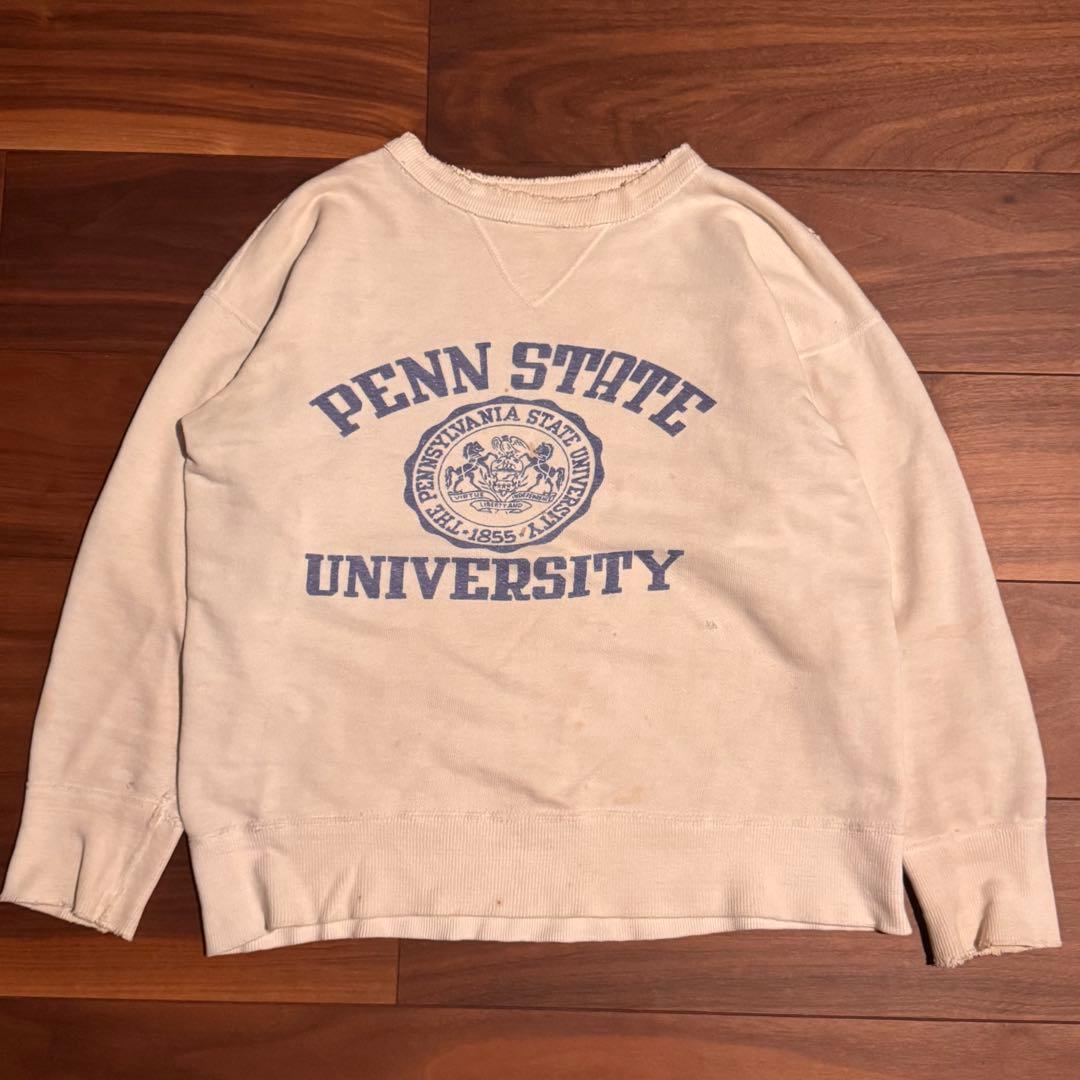 40s 50s ヴィンテージスウェット　白　染み込み