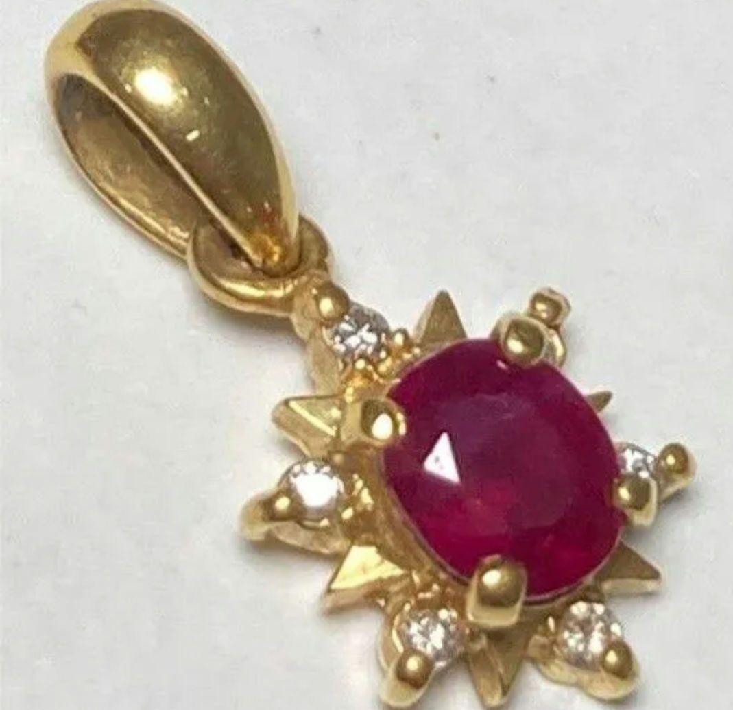 ルビーダイヤ付ペンダントトップ　K18