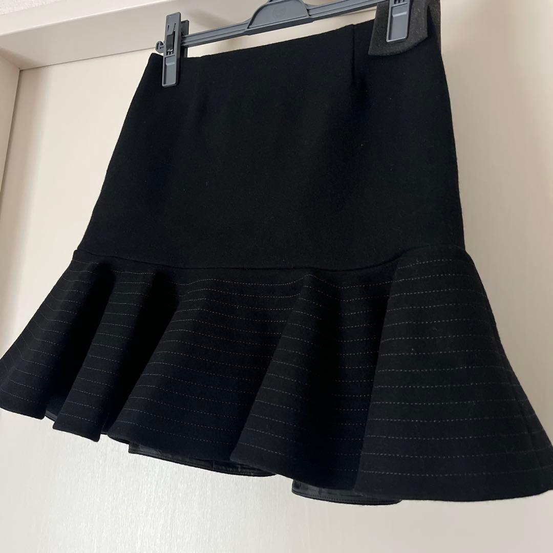 シェリエ　sheller ウールステッチフレアスカート　M