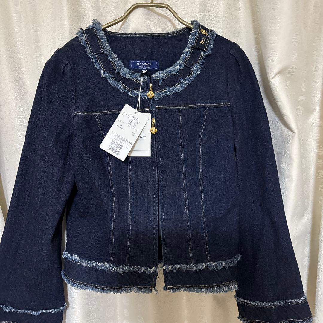 新品M'S GRACY フリンジデニム ジャケット 42 エムズグレィシィー