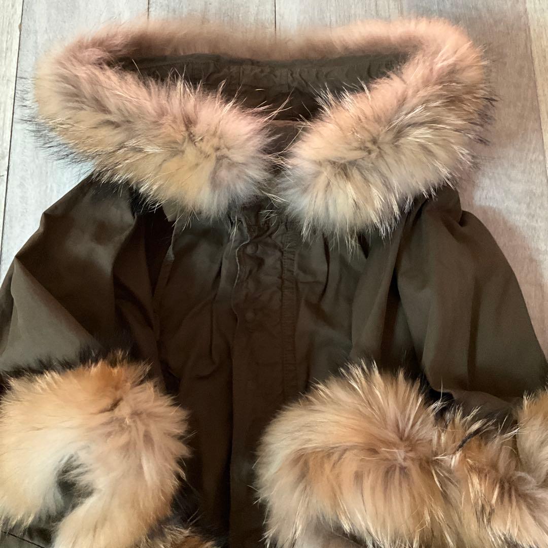 美品LE CIEL BLEUカーキ ファー付き モッズコート