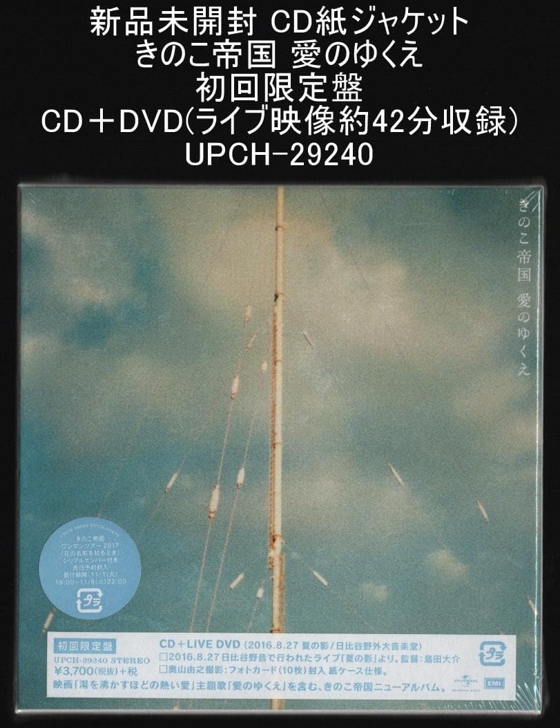 新品未開封 CD紙ジャケット きのこ帝国 愛のゆくえ 初回限定盤 CD＋DVD
