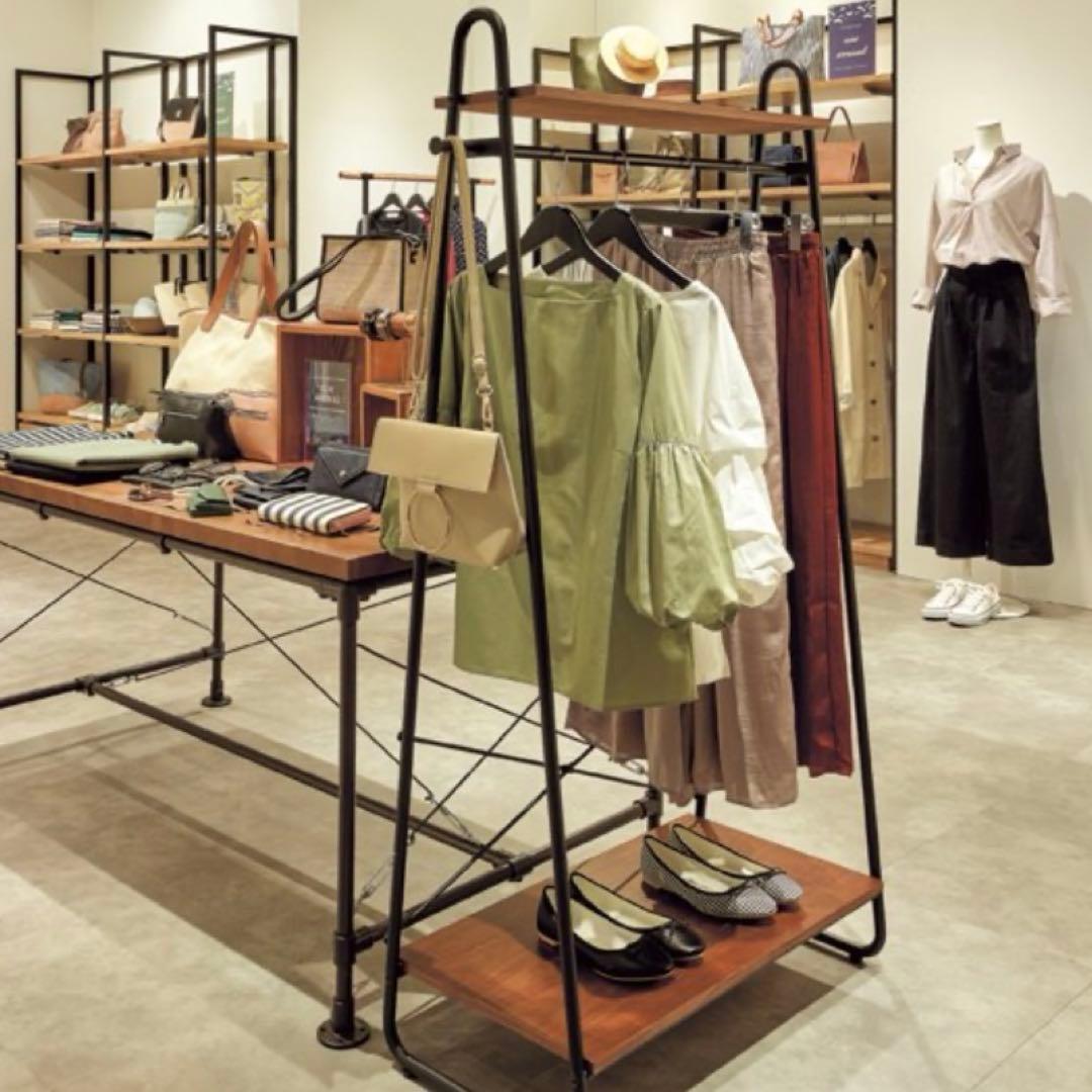 本日最終出品　送料込　美品　ハンガーラック　木製　スチール