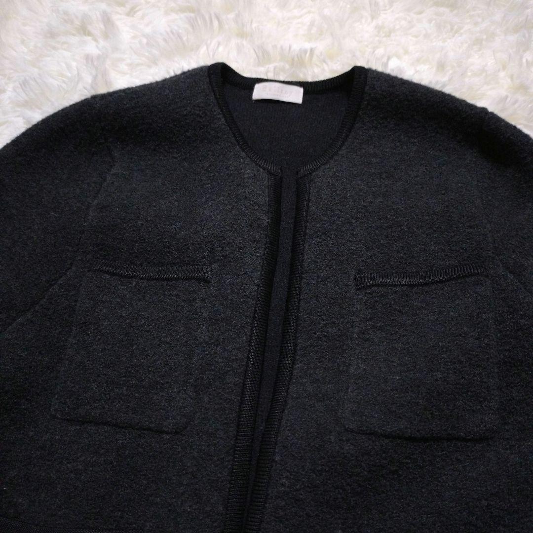 ボールジィ Ballsey ウールナイロンブークレーフロントオープンカーディガン