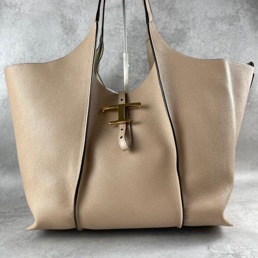 り*号様 【極美品】TODS タイムレス トートバッグ ベージュ ポーチ付き