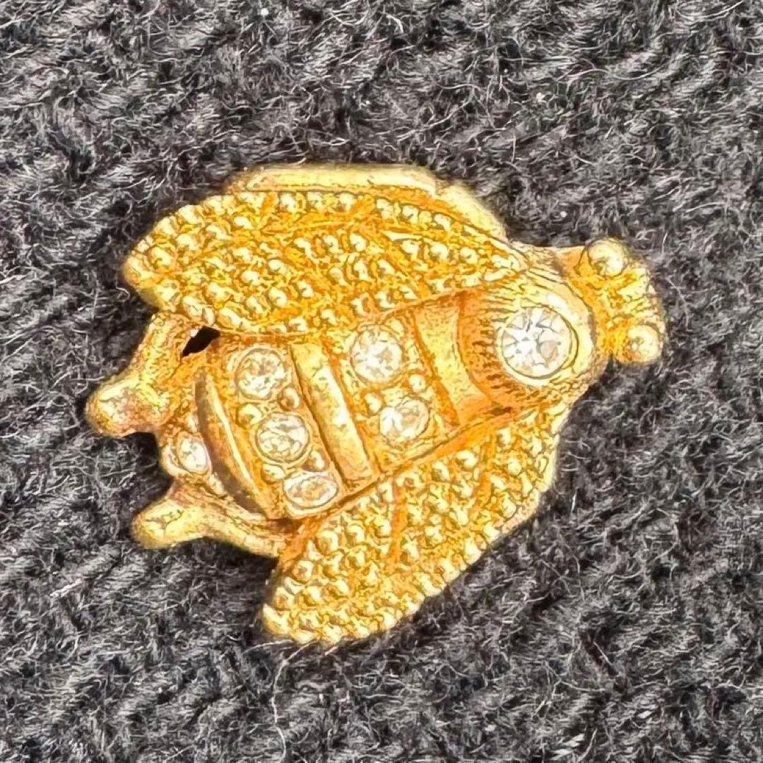 美品 Dior クリスチャンディオール ミツバチ ピンバッジ 蜂 ゴールド