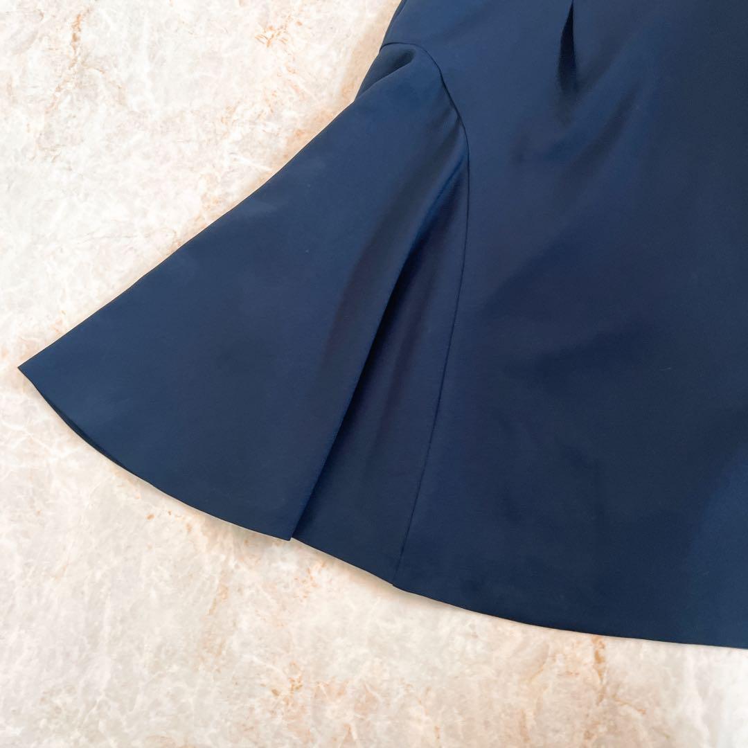 セルフォード ワンピース 濃紺 ネイビー ベルト 38 春夏 Aライン 結婚式