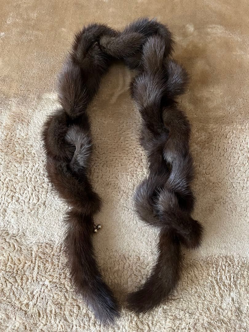 ブラックグラマ 毛皮 ミンクファーコート 箱・品質証明タグ・値札・マフラー付き