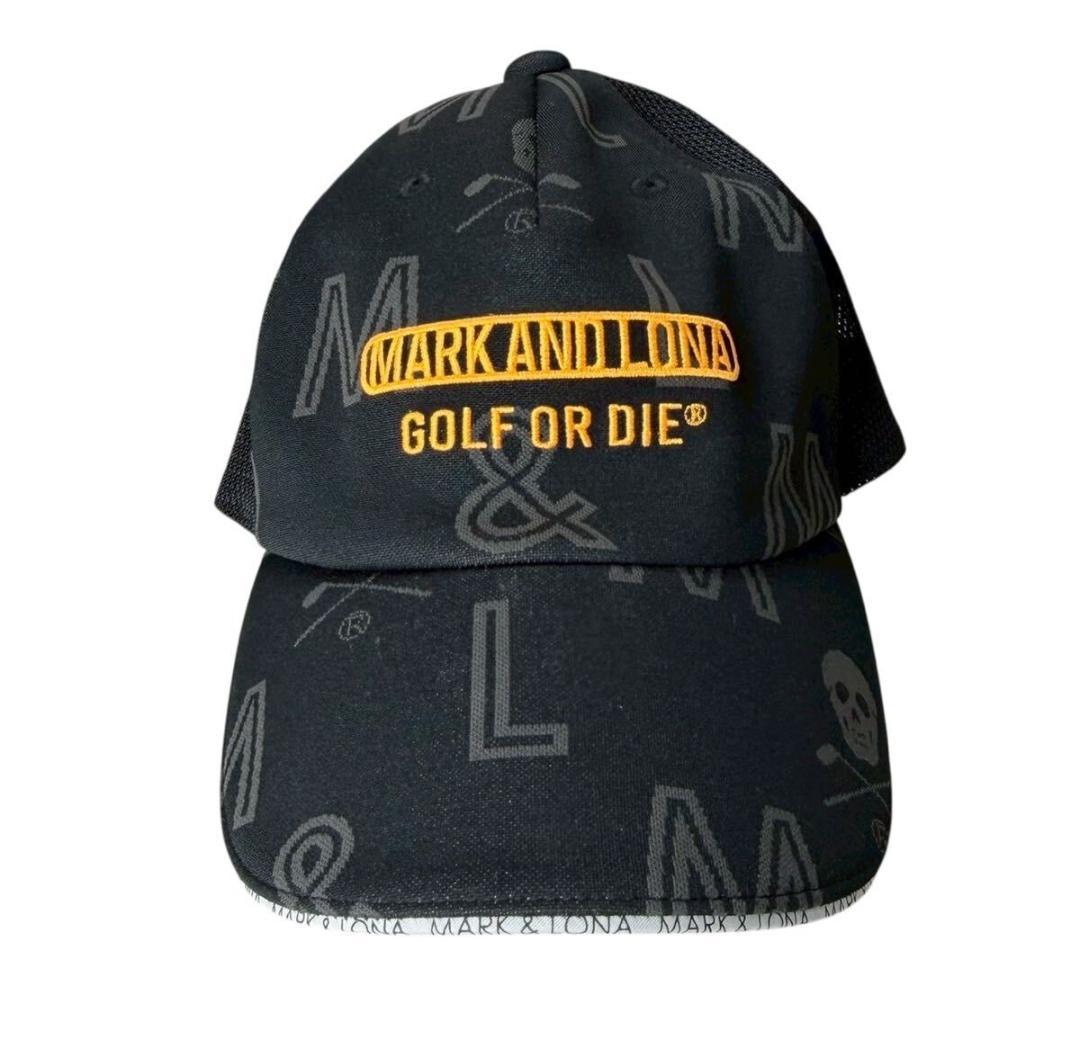 未使用品 マークアンドロナ ロゴ刺繍 メッシュキャップ ブラック/スカル ②