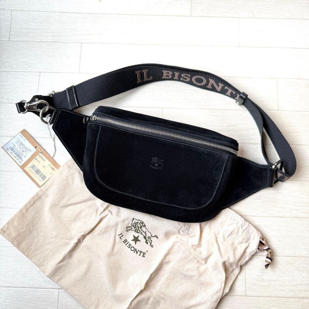 国内正規品 限定 IL BISONTE スエードレザー バムバッグ ボディー