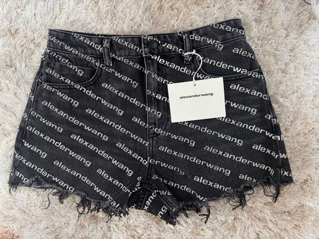 alexanderwang ロゴプリントショートパンツ グレー