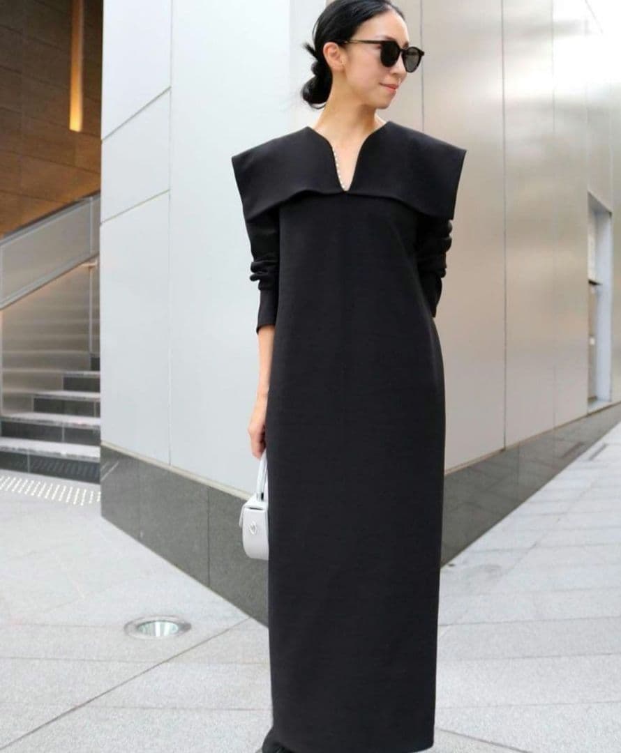 美品 MARIA セーラーパールドレス ワンピース　パール　ブラック