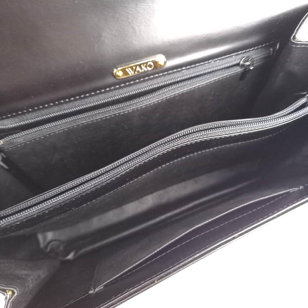✨良品✨ WAKO 銀座和光 フォーマルバッグ カーフレザー 黒 ゴールド金具