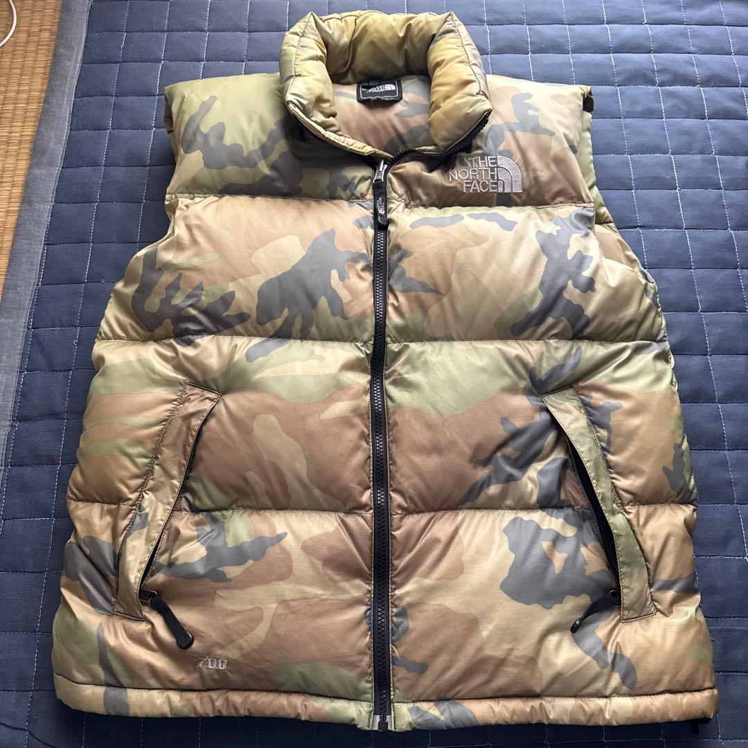 THE NORTH FACE カモフラージュ ダウンベスト サイズM/M