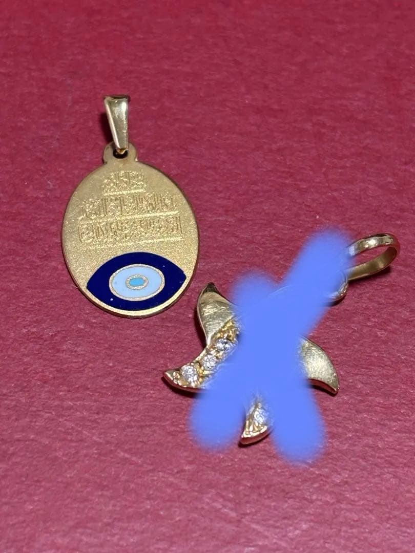 【中東土産】750ゴールド 18金　オーバルチャーム