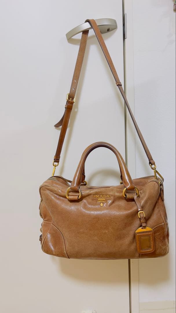 UOMOさん專用 PRADA ブラウン レザードラムバッグ