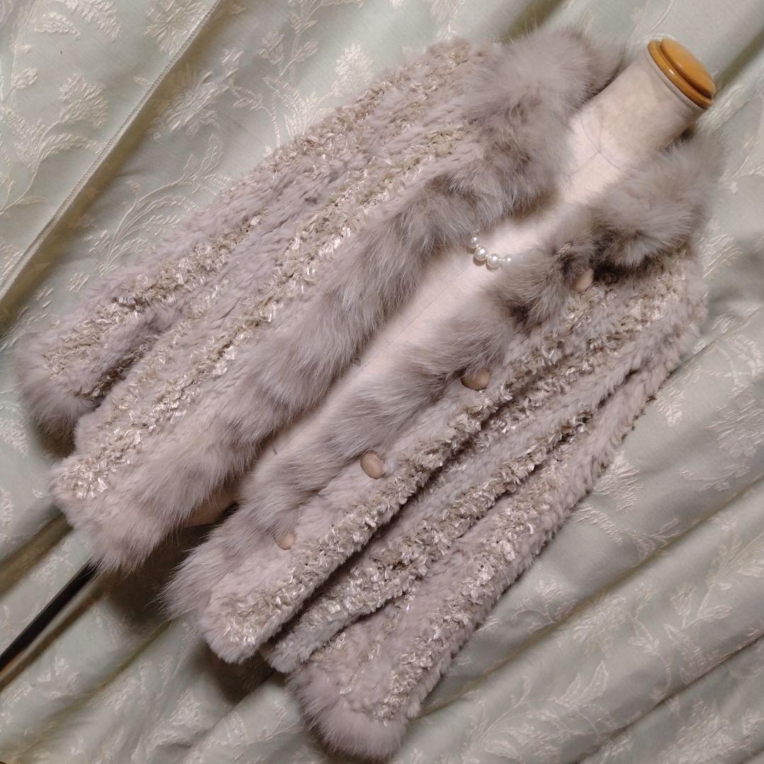 美品✩レッキス＆ブルーフォックス✩シルク✩リバーシブル✩ファーコート