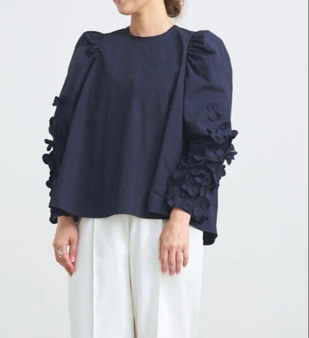 ヨリ　shirocon パフュームブラウス　ネイビー34